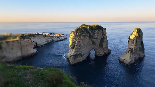 Raouche sea rocks off the coast of Beirut