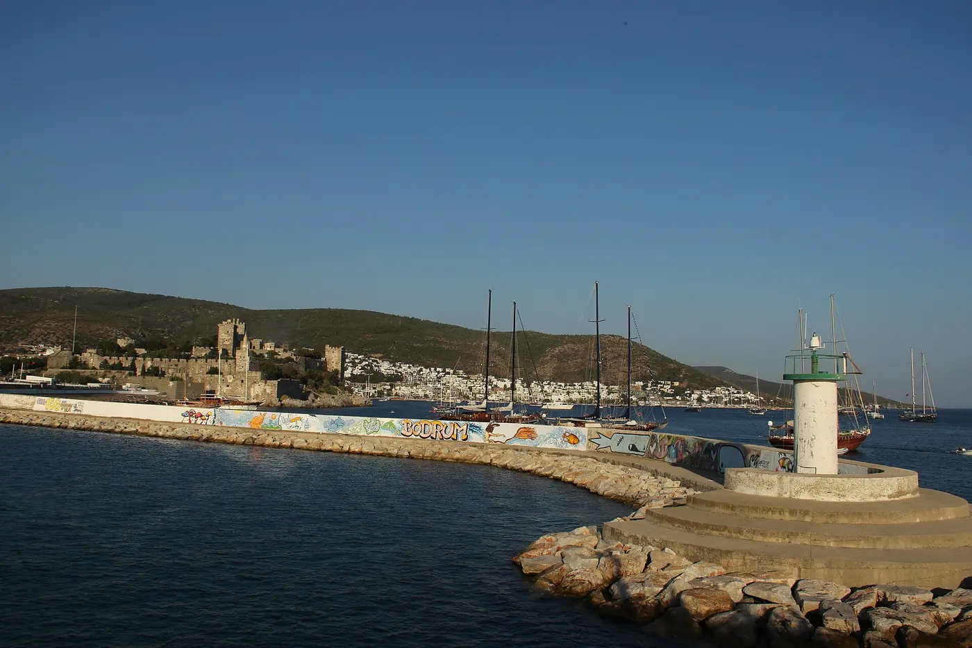 Bodrum harbour and castle on the Aegean coast