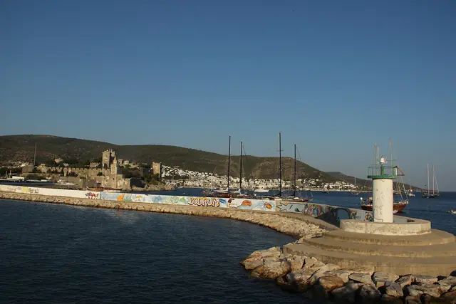 Bodrum harbour and castle on the Aegean coast