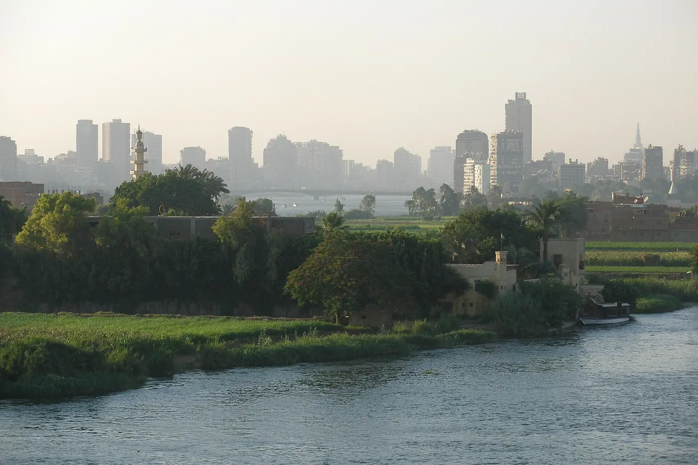 Cairo skyline, Nile River, Egypt
