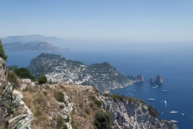 Capri coastline and the Faraglioni rock formations