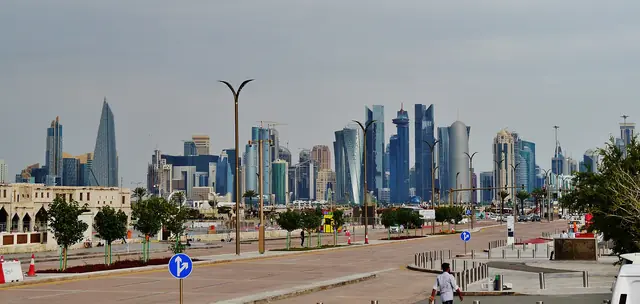 Doha skyline viewed across the waterfront